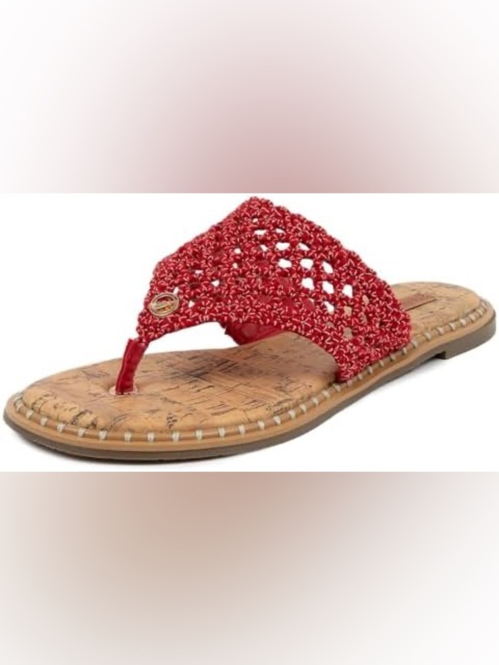 NIB Nautical Red Woven Toe-Post Sandal size 8